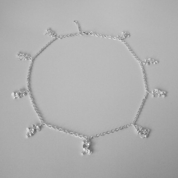 Harmony charm Necklace, satin silver by Fiona DeMarco