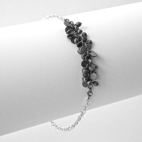 Harmony semi Bracelet, oxidised silver by Fiona DeMarco