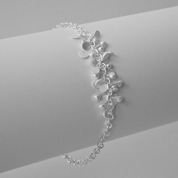 Harmony semi Bracelet, satin silver by Fiona DeMarco