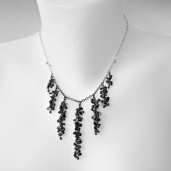 Harmony semi graduated Necklace, oxidised silver by Fiona DeMarco