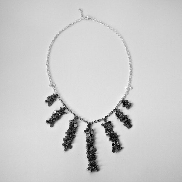 Harmony semi graduated Necklace, oxidised silver by Fiona DeMarco