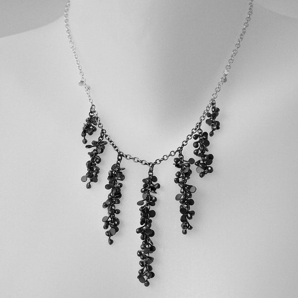 Harmony semi graduated Necklace, oxidised silver by Fiona DeMarco