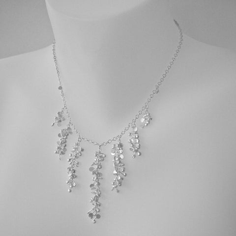 Harmony semi graduated necklace, satin silver by Fiona DeMarco