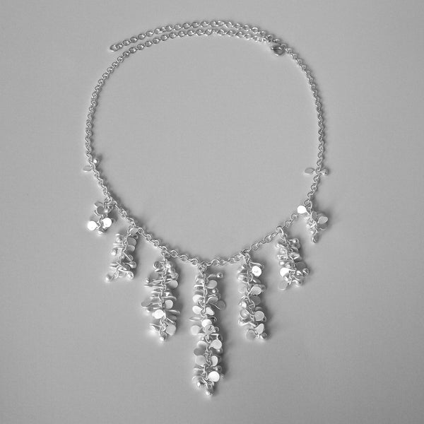 Harmony semi graduated Necklace, satin silver by Fiona DeMarco