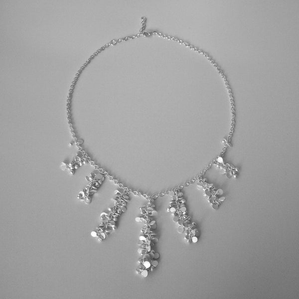 Harmony semi graduated Necklace, satin silver by Fiona DeMarco