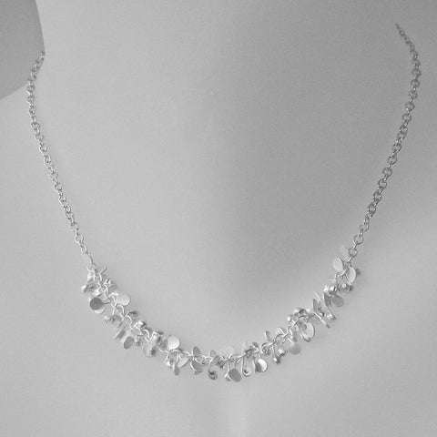 Harmony semi Necklace, satin silver by Fiona DeMarco