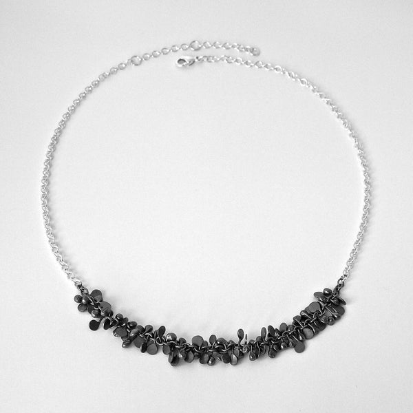 Harmony semi Necklace, oxidised silver by Fiona DeMarco