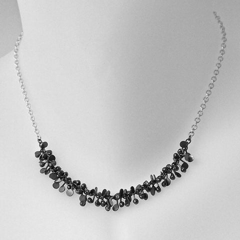 Harmony semi Necklace, oxidised silver by Fiona DeMarco