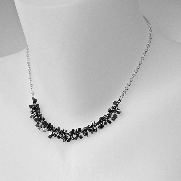 Harmony semi Necklace, oxidised silver by Fiona DeMarco