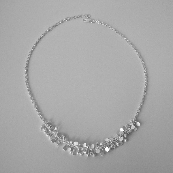 Harmony semi Necklace, satin silver by Fiona DeMarco