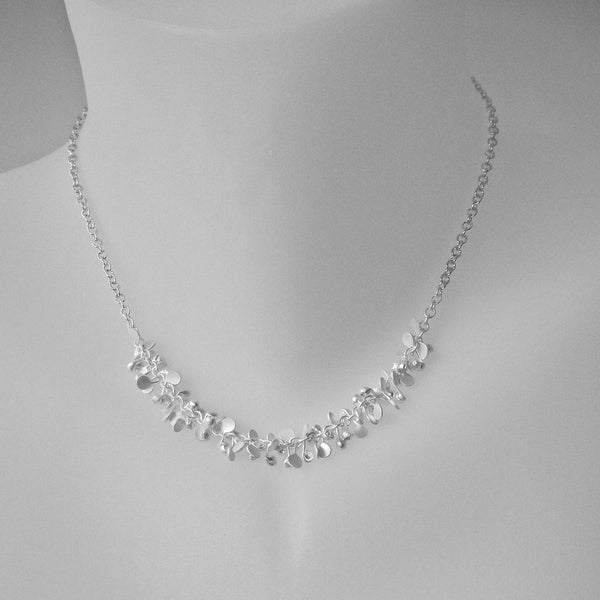 Harmony semi Necklace, satin silver by Fiona DeMarco