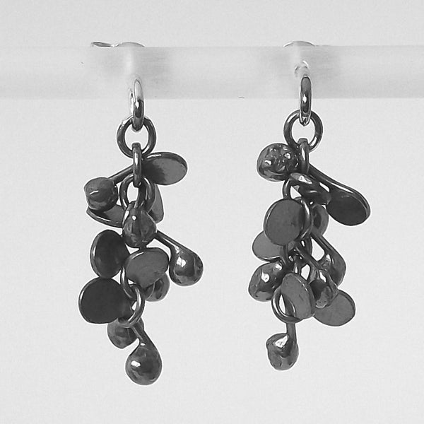 Harmony stud Earrings, oxidised silver by Fiona DeMarco
