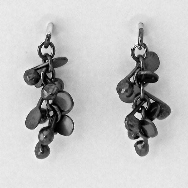 Harmony stud Earrings, oxidised silver by Fiona DeMarco