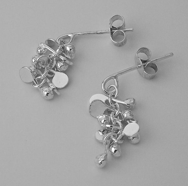 Harmony stud Earrings, polished silver by Fiona DeMarco