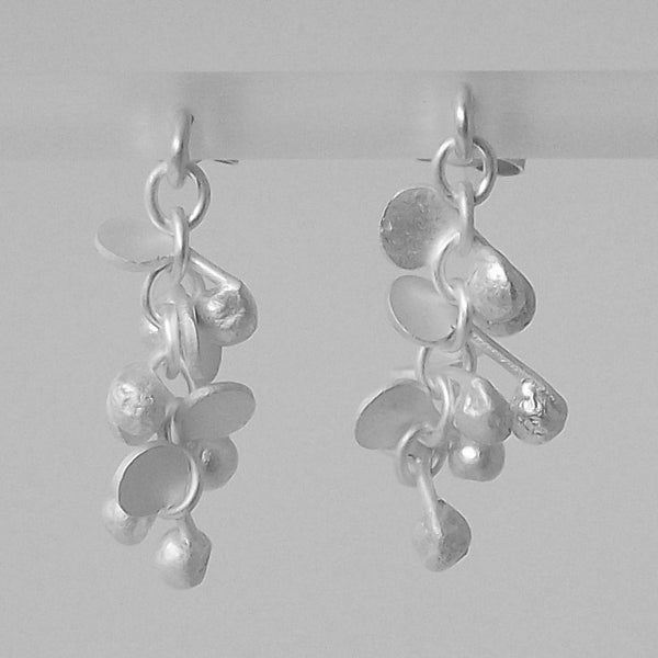 Harmony stud Earrings, satin silver by Fiona DeMarco