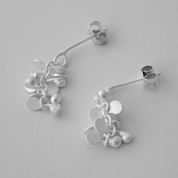 Harmony stud Earrings, satin silver by Fiona DeMarco