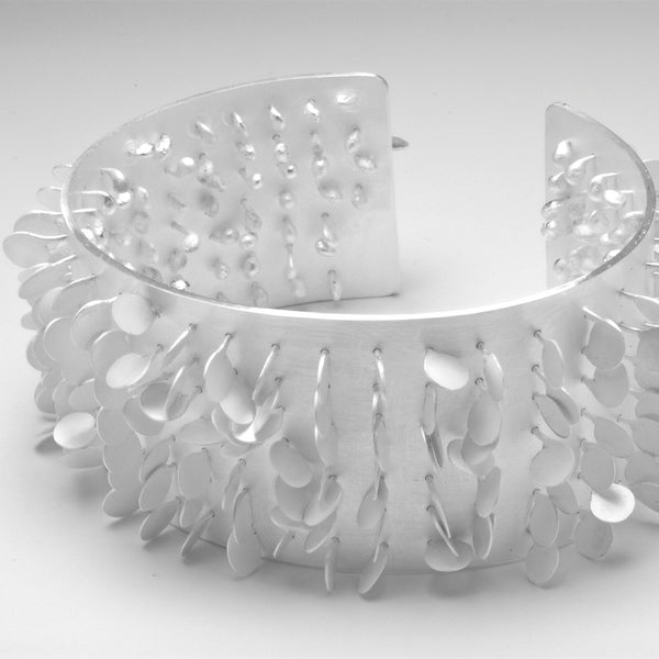 Icon Cuff, satin silver by Fiona DeMarco
