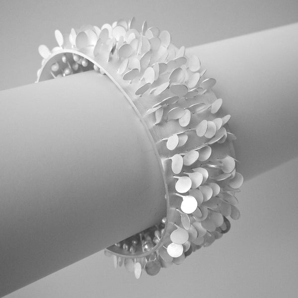 Icon Cuff, satin silver by Fiona DeMarco