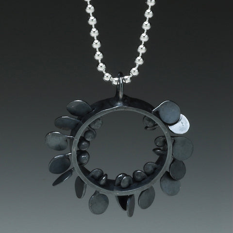 Icon Pendant, oxidised silver by Fiona DeMarco