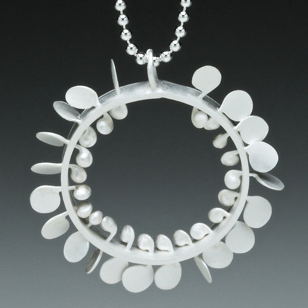 Icon wide Pendant, satin silver by Fiona DeMarco