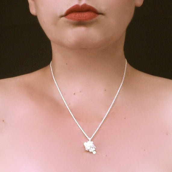 Radiance Pendant, satin silver by Fiona DeMarco