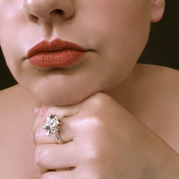 Radiance Ring, polished silver by Fiona DeMarco 