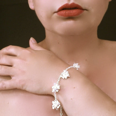 Radiance multi Bracelet, satin silver by Fiona DeMarco
