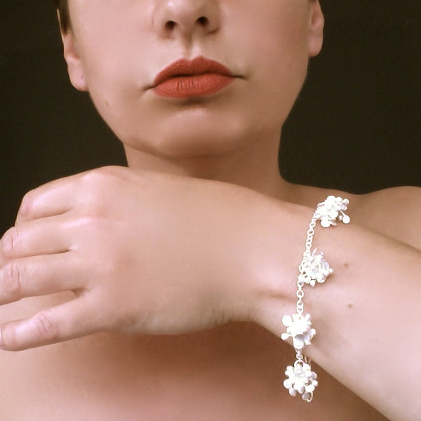 Radiance multi Bracelet, satin silver by Fiona DeMarco