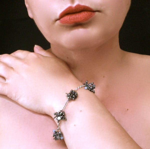 Radiance multi Bracelet, oxidised silver by Fiona DeMarco