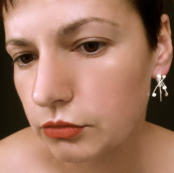 Signature stud Earrings, satin silver by Fiona DeMarco