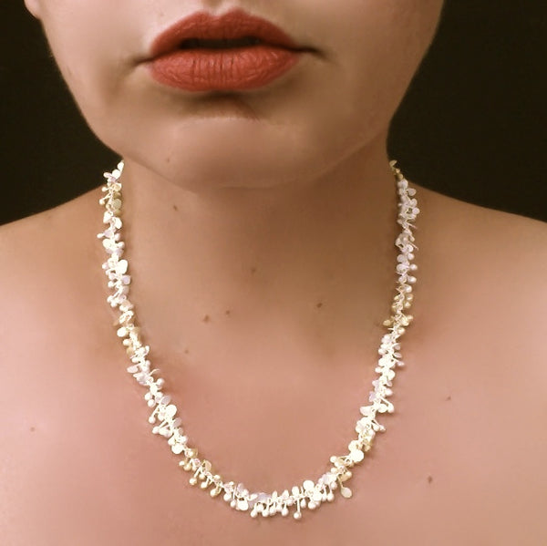 Harmony duo Necklace, 18ct yellow gold and sterling silver satin by Fiona DeMarco