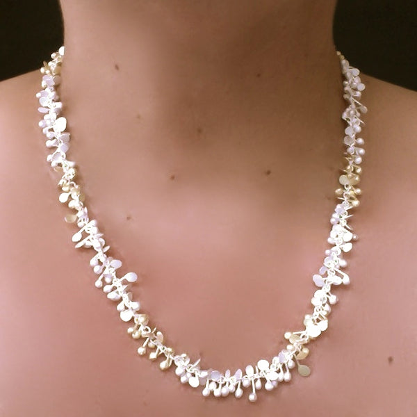 Harmony duo Necklace, 18ct yellow gold and sterling silver satin by Fiona DeMarco
