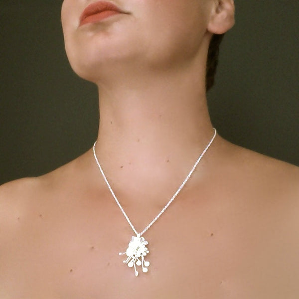 Blossom Pendant, satin silver by Fiona DeMarco
