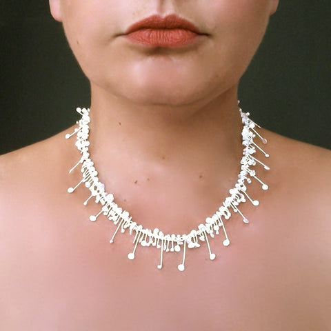 Blossom Necklace, satin silver by Fiona DeMarco