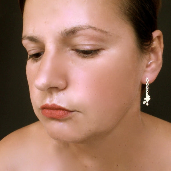 Accent stud Earrings, satin silver by Fiona DeMarco