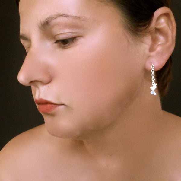 Accent stud Earrings, satin silver by Fiona DeMarco