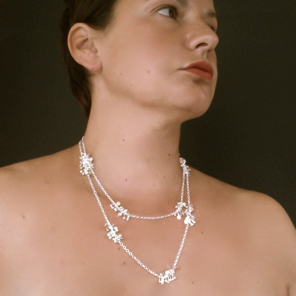 Accent long Necklace, polished silver by Fiona DeMarco