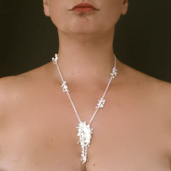 Accent long Necklace, polished silver by Fiona DeMarco