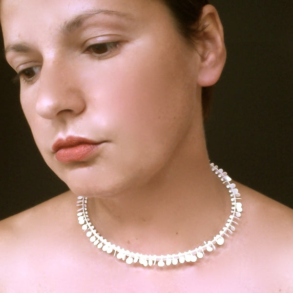 Icon Choker, satin silver by Fiona DeMarco