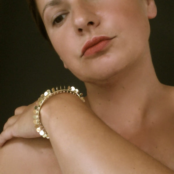 Icon Precious Bangle, 18ct yellow gold polished by Fiona DeMarco