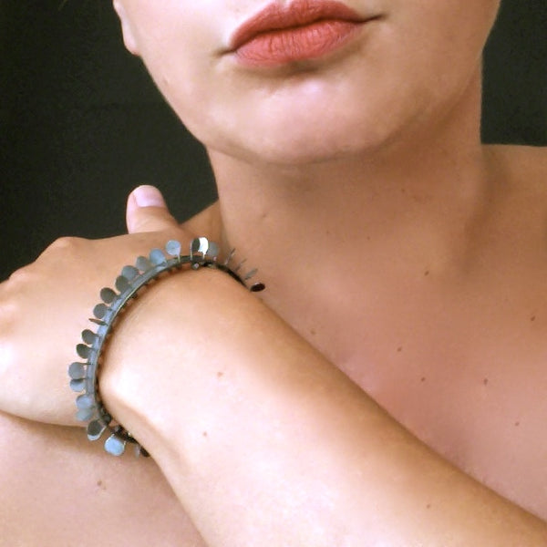 Icon Bangle, oxidised silver by Fiona DeMarco