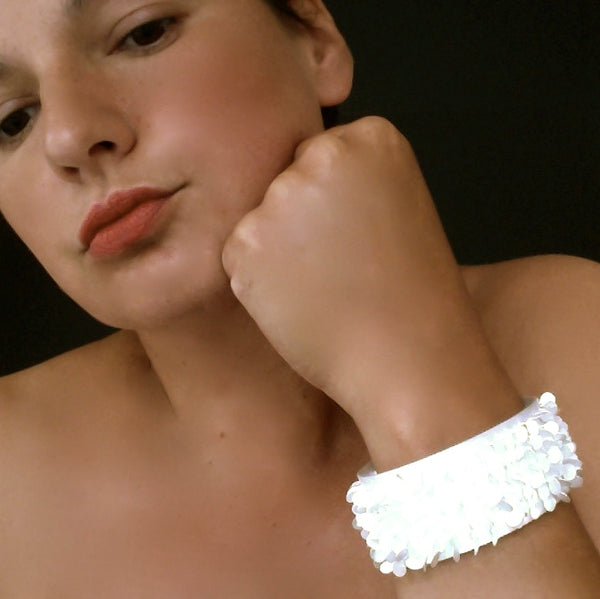 Icon Cuff, satin silver by Fiona DeMarco