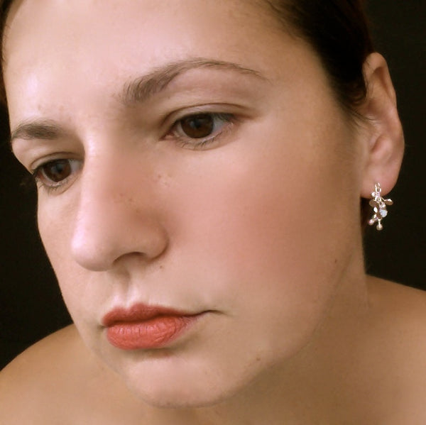 Harmony stud Earrings, polished silver by Fiona DeMarco