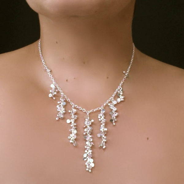 Harmony semi graduated Necklace, polished silver by Fiona DeMarco