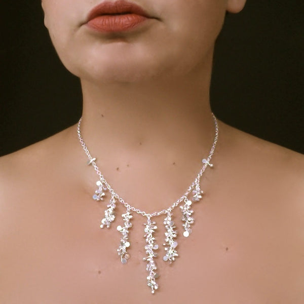 Harmony semi graduated Necklace, polished silver by Fiona DeMarco