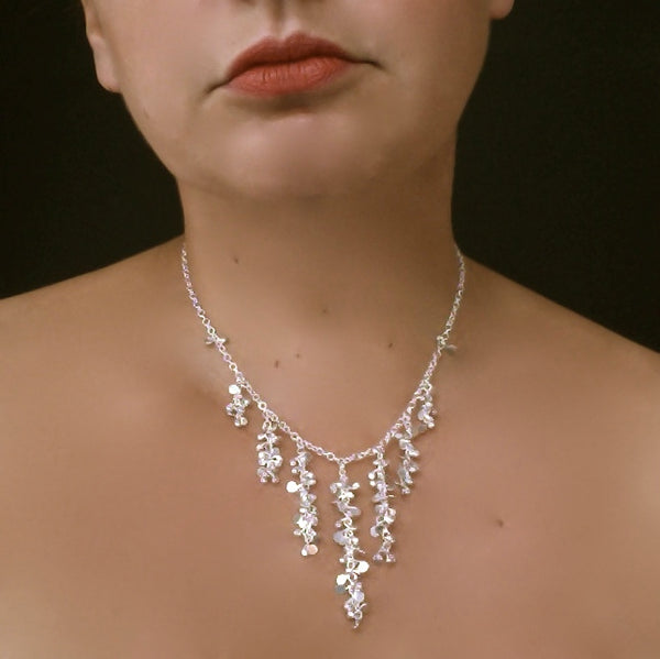 Harmony semi graduated Necklace, polished silver by Fiona DeMarco