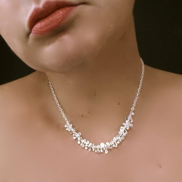 Harmony semi Necklace, polished silver by Fiona DeMarco