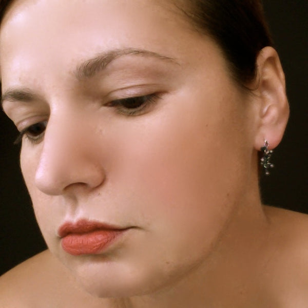 Harmony stud Earrings, oxidised silver by Fiona DeMarco