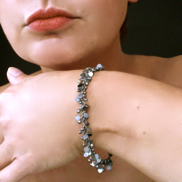 Harmony Bracelet, oxidised silver by Fiona DeMarco