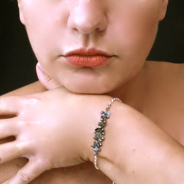 Harmony semi Bracelet, oxidised silver by Fiona DeMarco